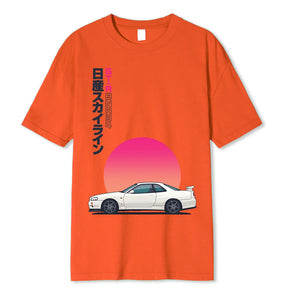 Camiseta em Algodão Gtr skyline R34
