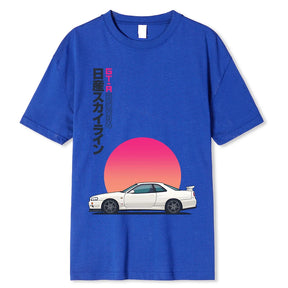 Camiseta em Algodão Gtr skyline R34