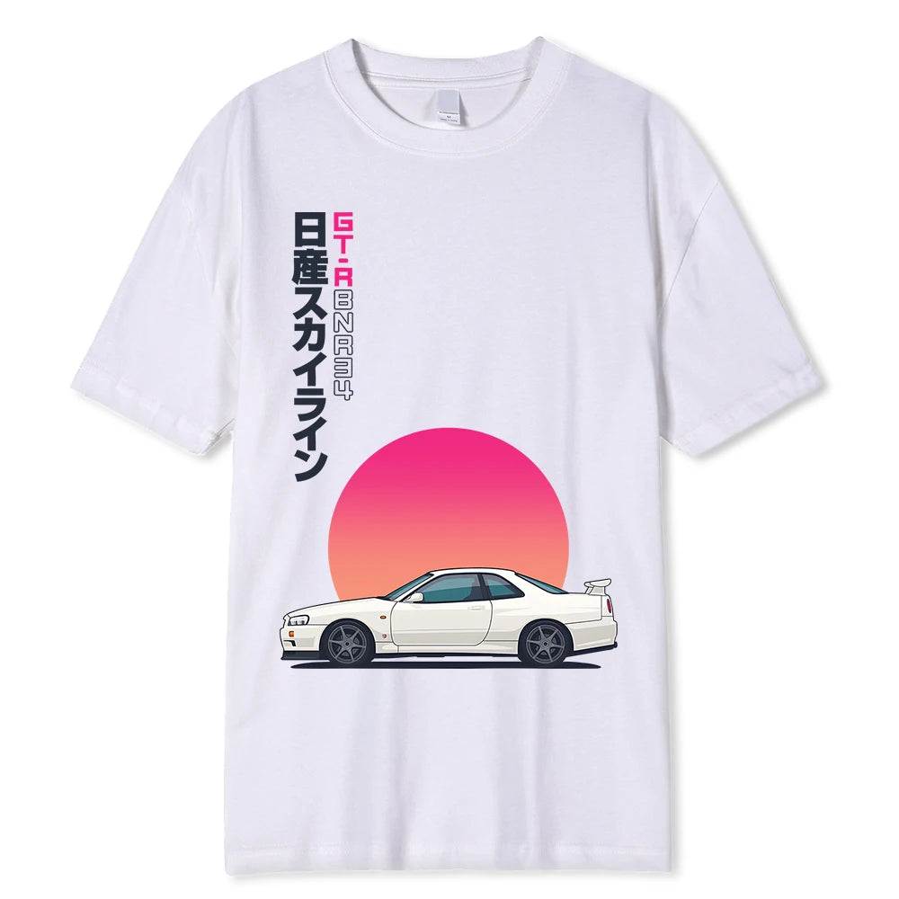 Camiseta em Algodão Gtr skyline R34